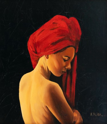 Painting titled "Lena" by Aleksandra Miller, Original Artwork, Oil