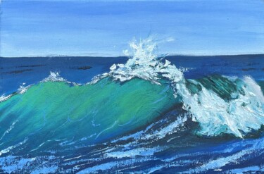 Painting titled "The sea is calling" by Tatiana Bukhteeva, Original Artwork, Oil Mounted on Wood Stretcher frame