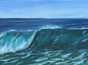 Картина под названием "Breaking wave" - Tatiana Bukhteeva, Подлинное произведение искусства, Масло Установлен на Деревянная…