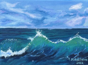 Pintura titulada "Ocean rhythm" por Tatiana Bukhteeva, Obra de arte original, Oleo Montado en Bastidor de camilla de madera