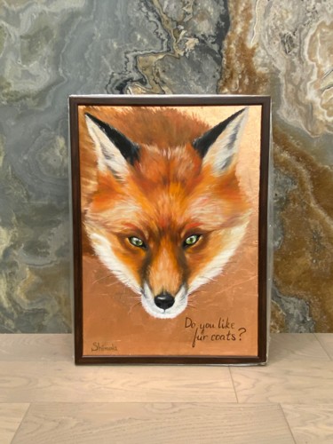 Картина под названием "Do you like fur coa…" - Alina Shimova, Подлинное произведение искусства, Масло