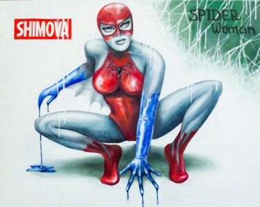 Painting titled "Spider Woman" by Alina Shimova, Original Artwork, Oil