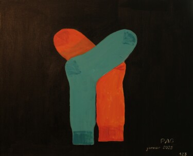 Painting titled "Saga familiale des…" by Paul Aguie, Original Artwork, Acrylic Mounted on Wood Panel