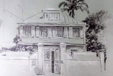 Drawing titled "Ô Jardin d'Agnès (M…" by Pol Soupe, Original Artwork, Pencil