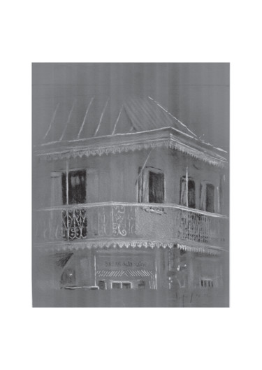 Рисунок под названием "Pavillon Ravate 2 (…" - Pol Soupe, Подлинное произведение искусства, Карандаш