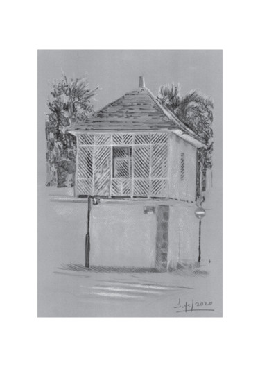 Dessin intitulée "Guetali, Villa du D…" par Pol Soupe, Œuvre d'art originale, Crayon
