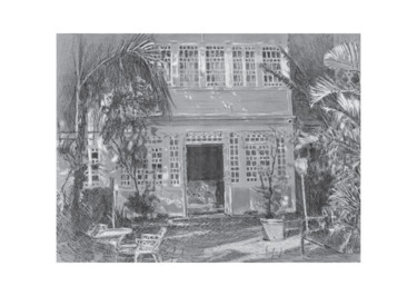 Drawing titled "La Villa Angélique,…" by Pol Soupe, Original Artwork, Pencil