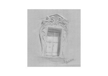Dessin intitulée "Porche d'entrée de…" par Pol Soupe, Œuvre d'art originale, Crayon