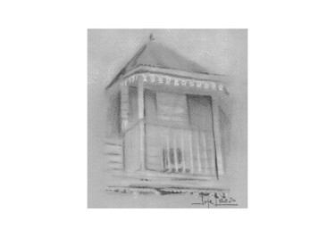Drawing titled "Lucarne sur le toit…" by Pol Soupe, Original Artwork, Pencil