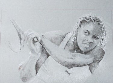 Tekening getiteld "Serena Williams" door Pol Soupe, Origineel Kunstwerk, Potlood