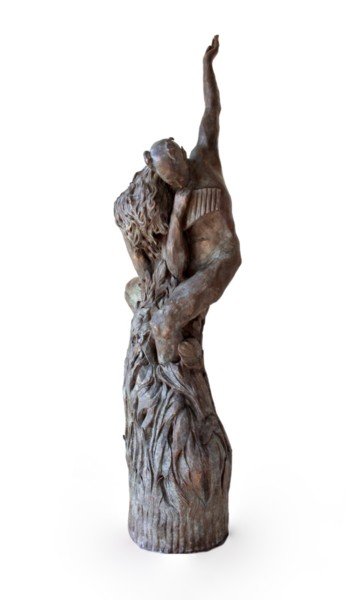 Sculpture intitulée "Faun und Nymphe, Br…" par Anton Hörl, Œuvre d'art originale, Métaux