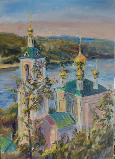 Painting titled "Плес. Натурный этюд" by Nataliia Kachanova, Original Artwork, Oil