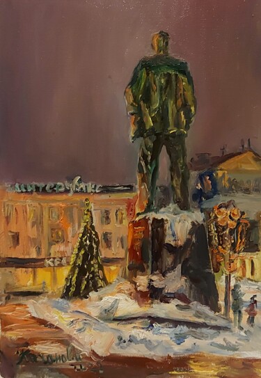 Картина под названием "Площадь Маяковского…" - Наталия Качанова, Подлинное произведение искусства, Масло