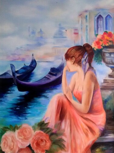 Peinture intitulée "un-matin-a-venise.j…" par Elvira Millet, Œuvre d'art originale, Huile