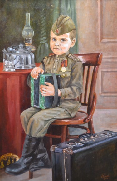Картина под названием "Сын полка" - Олег Попов, Подлинное произведение искусства, Масло
