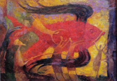 Картина под названием "Тема" - Алексей Авакумов, Подлинное произведение искусства, Масло
