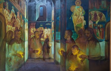 Картина под названием "Сон о фресках" - Алексей Авакумов, Подлинное произведение искусства, Масло