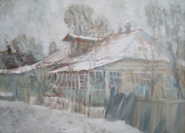 Painting titled "Дом №4" by Aleksei Avakumov, Original Artwork, Oil