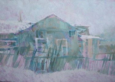 Painting titled "Дом №5" by Aleksei Avakumov, Original Artwork, Oil