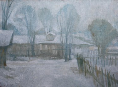 Painting titled "Дом №6" by Aleksei Avakumov, Original Artwork, Oil
