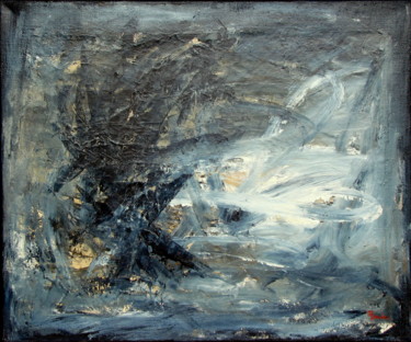Painting titled "BLEU D'ORAGE" by Annick Beaulieu, Original Artwork, Acrylic