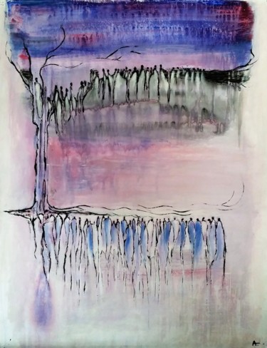 Peinture intitulée "La traversée" par Annabelle B., Œuvre d'art originale, Acrylique