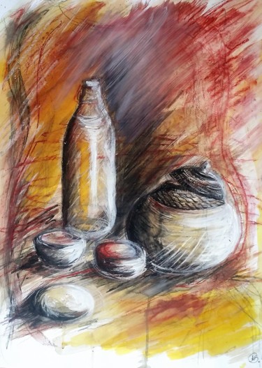 Drawing titled "La pause" by Annabelle B., Original Artwork, Chalk