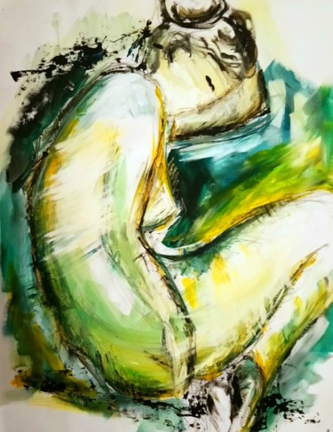 Peinture intitulée "Sommeil" par Annabelle B., Œuvre d'art originale, Acrylique