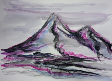 Painting titled "Abstract mountains" by Annabelle B., Original Artwork, Acrylic