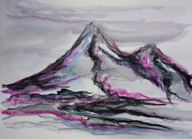 Pintura intitulada "Abstract mountains" por Annabelle B., Obras de arte originais, Acrílico