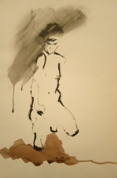 Painting titled "Croquis" by Annabelle B., Original Artwork, Ink