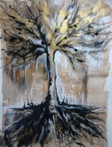 Peinture intitulée "L'arbre de vie" par Annabelle B., Œuvre d'art originale, Acrylique