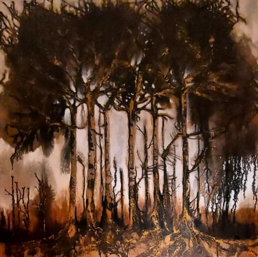 Painting titled "Forest" by Annabelle B., Original Artwork, Acrylic Mounted on Wood Stretcher frame