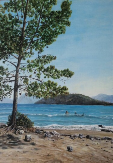 Painting titled "FASELIS BAY" by A. Caspian, Original Artwork, Oil