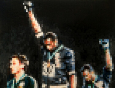 "Pixel Mexico '68" başlıklı Resim A-Criticart tarafından, Orijinal sanat, Mum boya Diğer sert panel üzerine monte edilmiş