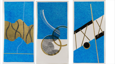Коллажи под названием "collage abstrait, p…" - Kerthiau, Подлинное произведение искусства, Коллажи