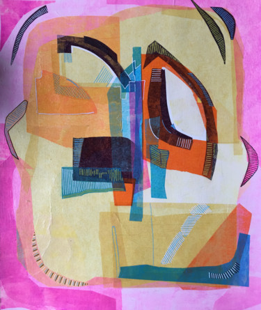Collagen mit dem Titel "collage, papier de…" von Kerthiau, Original-Kunstwerk, Collagen