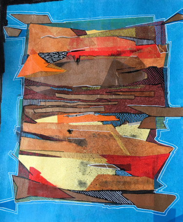 Collages titled "collage abstrait, a…" by Kerthiau, Original Artwork, Collages