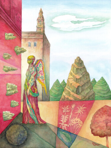 제목이 "Isis vor der Wand d…"인 미술작품 A.Gont로, 원작, 수채화
