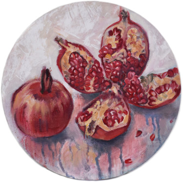 Painting titled "pomegranate" by Aliia Giliazova, Original Artwork, Oil