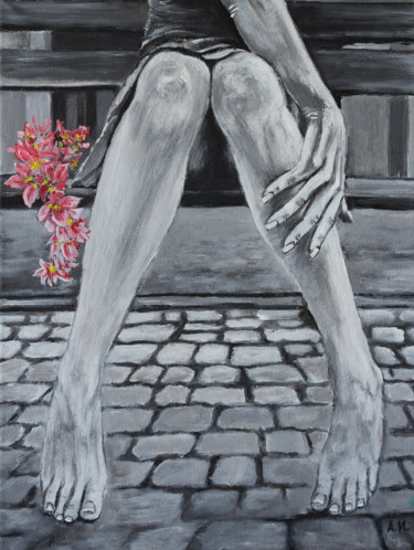 Картина под названием "усталая" - Артур Ипатов, Подлинное произведение искусства, Масло