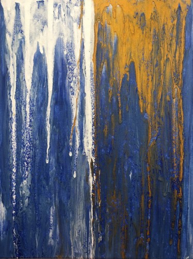 Картина под названием "Голубая лагуна" - Kalyani, Подлинное произведение искусства, Акрил