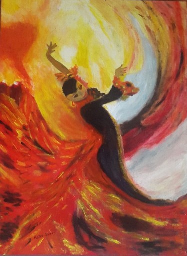 Painting titled "FLAMENCO" by Katee, Original Artwork, Oil