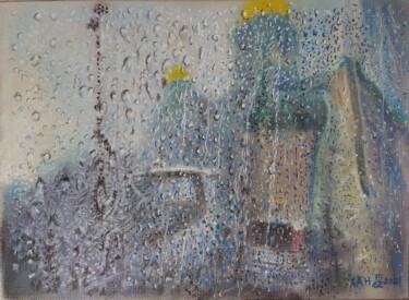 Dessin intitulée "Дождь в С - Петербу…" par Aleksandr Khablo, Œuvre d'art originale, Pastel