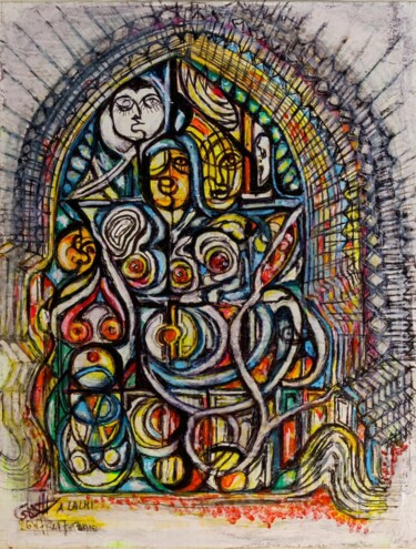 Malerei mit dem Titel "Expressionnisme et…" von A. Lalmi, Original-Kunstwerk, Acryl