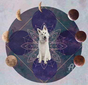Arts numériques intitulée "DoggyMystic Dog" par Alizée Laurence, Œuvre d'art originale, Peinture numérique