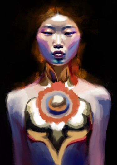 Digital Arts titled "Harmony of Inner Li…" by Alena Key, Original Artwork, Oil