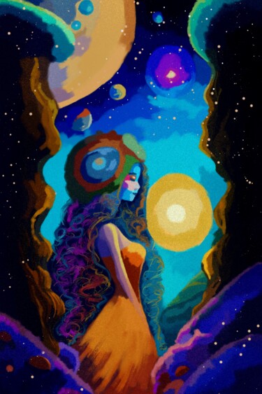 Digital Arts titled "Cosmic Symphony" by Alena Key, Original Artwork, Oil