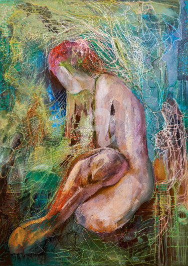 Картина под названием "464 Akt" - Anna Lupa-Suchy, Подлинное произведение искусства, Масло