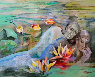 Peinture intitulée "Nenufary" par Anna Lupa-Suchy, Œuvre d'art originale, Huile